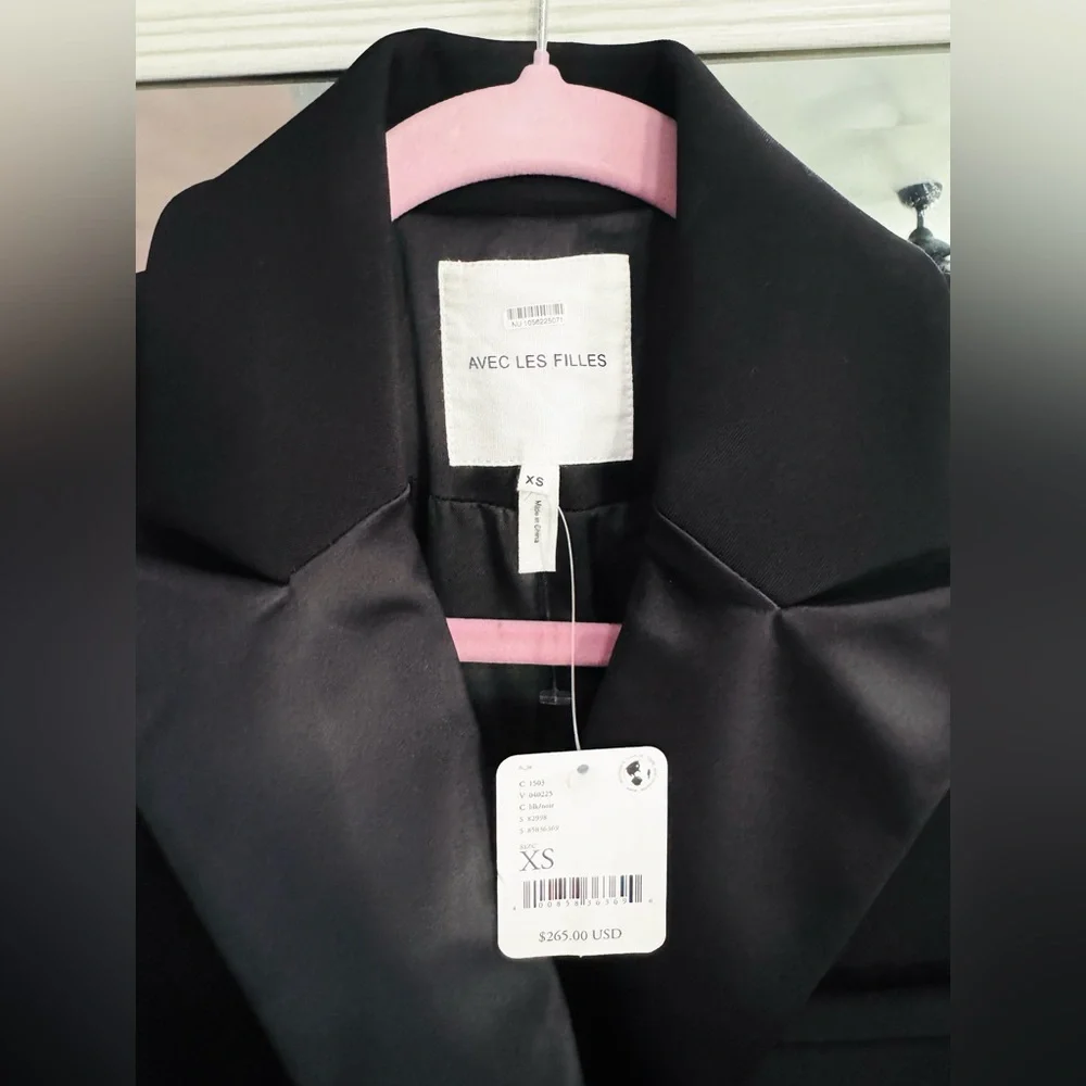 NWT Avec Les Filles Tuxedo Double-Breasted Coat - Picture 6 of 6
